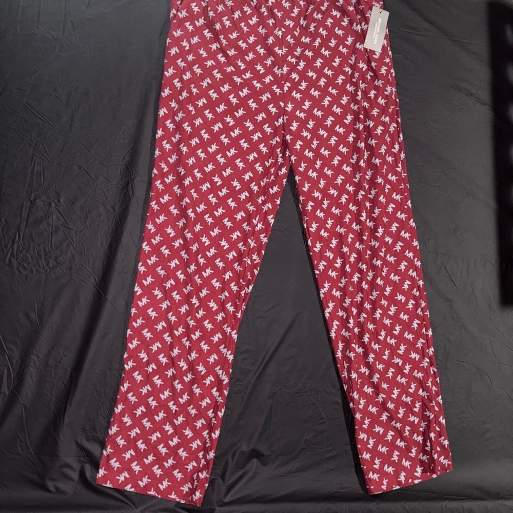 MK Red lounge Pants with White Print